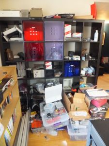 Storage shelf mayhem (BEFORE)